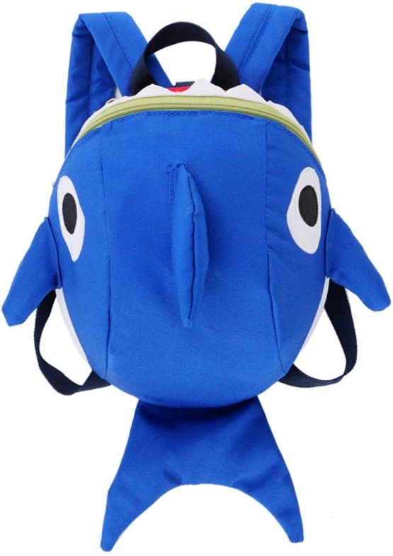 Baby Kids Toddlers Cute Shark Walking Safety Harness Backpack Baby Walker's Bag with Safety Reins Belts Travel Bag Cartoon Nursery School Bag for Baby Boys Girls, Blue