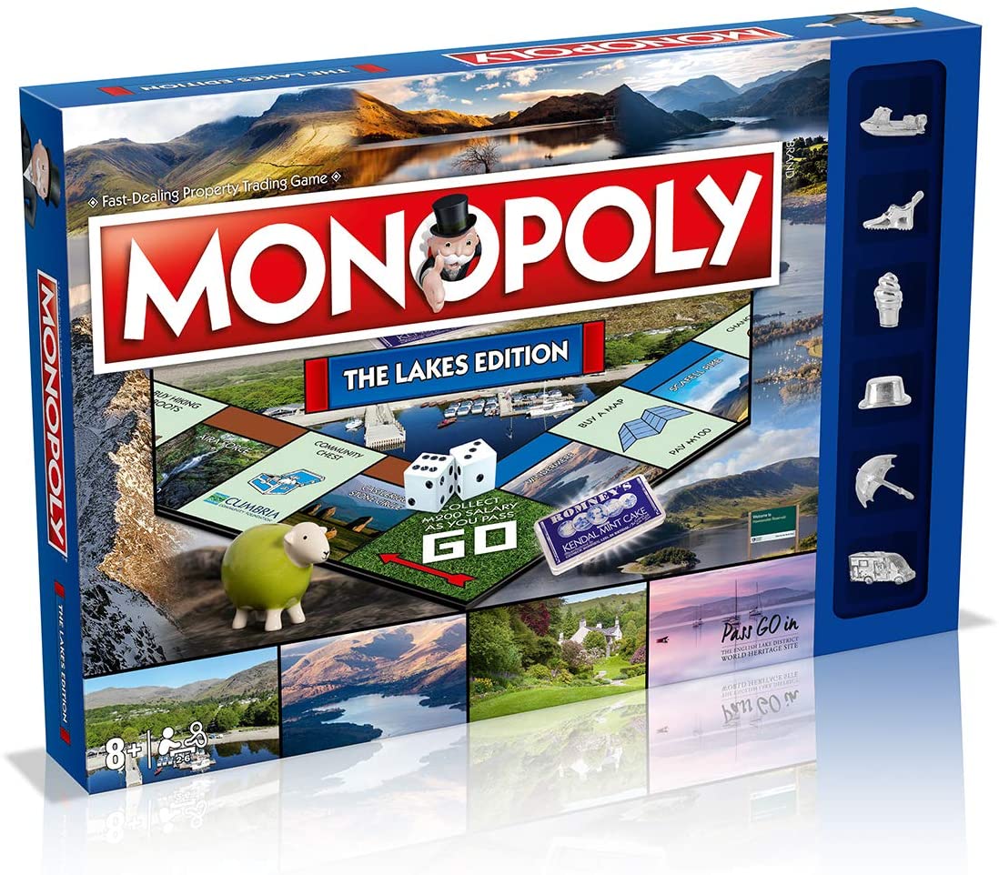 Winning Moves The Lakes Monopoly Board Game, Advance to Scafell Pike, Wray Castle and Windermere