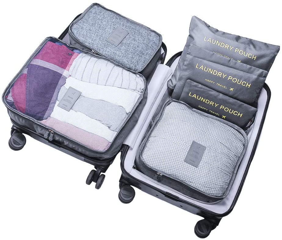 WOWTOY 6PCS Packing Cubes for Travel Luggage Organiser Bag Compression Pouches Clothes Suitcase - Image 2