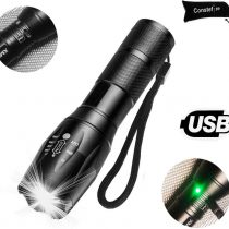 Flashlight Torches USB Rechargable,Constefire LED Torch LED Flashlight Adjustable Focus Handheld Flashlight Super Bright 1200 Lumens Pocket Torch 5 Mode ,Zoomable and Waterproof Camping Outdoor Torch