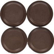 Merriway® BH01560 Non-Slip Rubber Castor Cups for Wood Hard Floors, Outer Dia.54mm (2.5/8 inch) - Small, Brown, Pack of 4