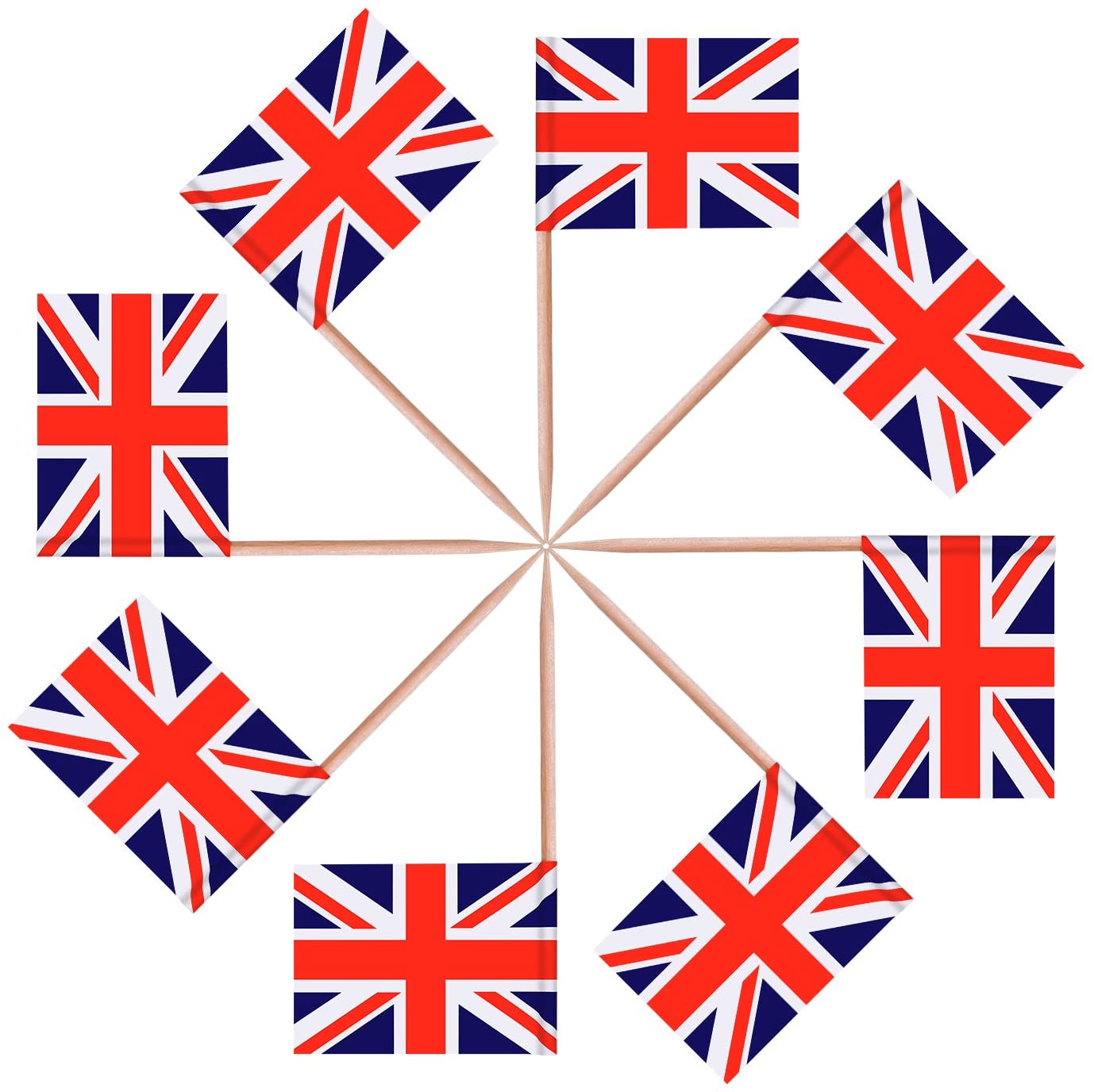 100 Pieces British Flag Toothpicks The Union Jack Flag Cupcake Toppers for Birthday Wedding Baby Shower National Day - Image 3