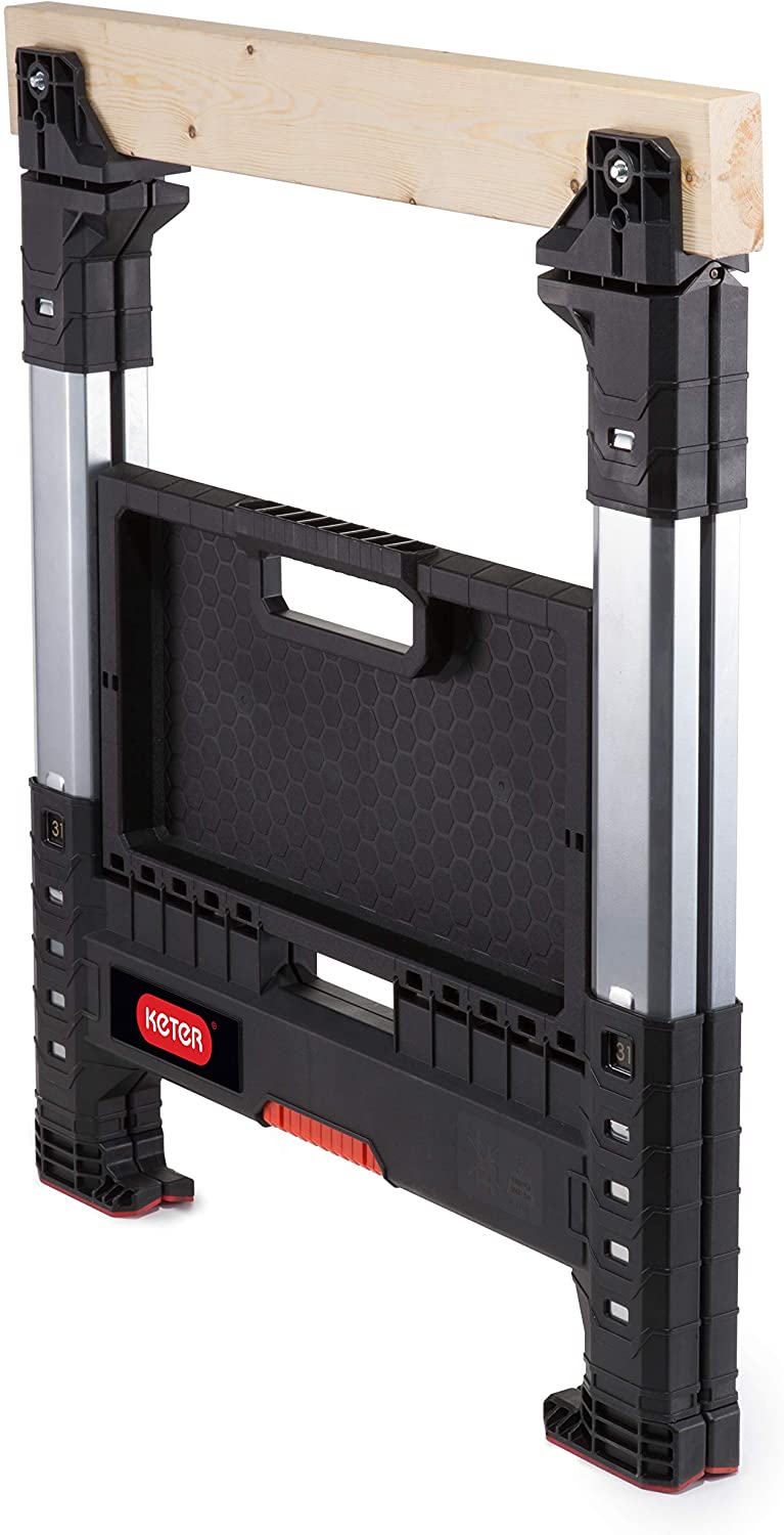 Keter 17203039 Lumberjack Adjustable Saw Horse, Black - Image 4