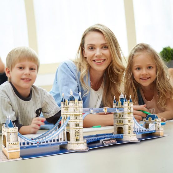 CubicFun 3D Puzzles for Kids Adults National Geographic Large Tower Bridge UK London Jigsaw Puzzles for Kids Architecture Model Kit Game Toy to build Gifts for Children and Adults, 120 Pieces - Image 3