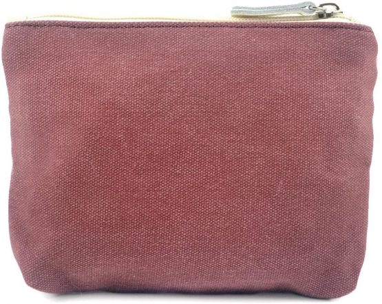 POPUCT Women's Retro Canvas Zipper Coin Purse Phone Pouch Cosmetic Bag(Wine red) - Image 3