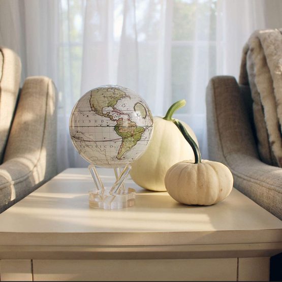 MOVA White Cassini Terrestrial 4.5" Globe | MG-45-WCT - Image 3