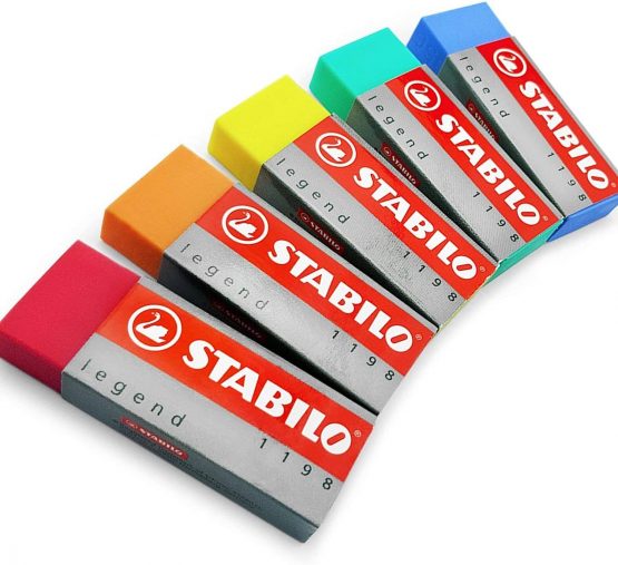 STABILO Legend Plastic Eraser - Pack of 5 - One of Each Colour