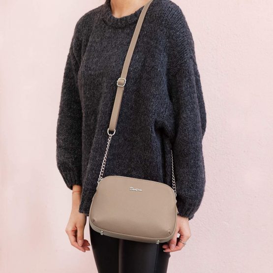 David Jones - Women's Small Crossbody Bag - Ladies Zipper Multi-Pockets Shoulder Bag - PU Leather Messenger Handbag - Classic Elegant City Saddle Bag - Work Travel Casual Everyday Purse Bag - Image 2