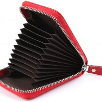 Credit Card Holders Women Ladies Leather Credit Card Wallets for Women Credit Card Holder Women RFID Protector (Red)