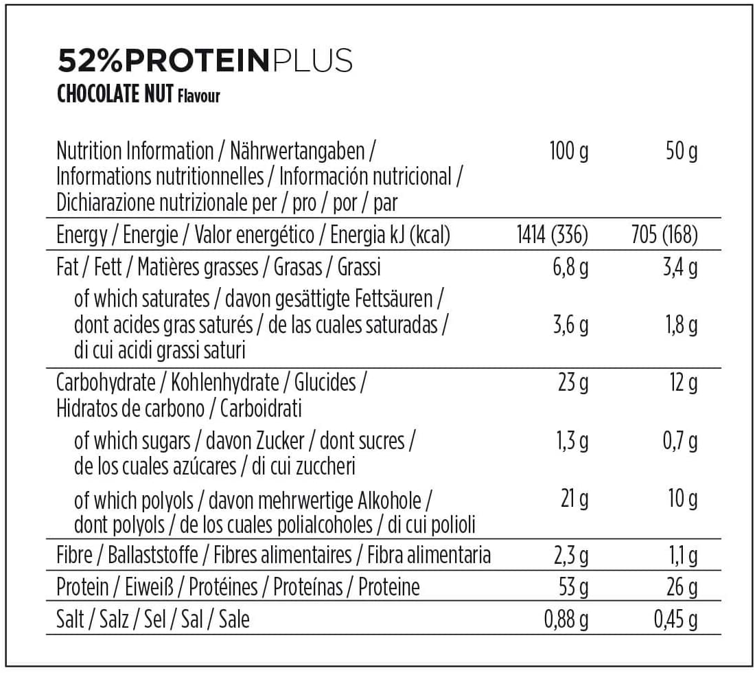 Powerbar - 52% Protein Plus - Chocolate Nut - 20x50g - High Protein Low Sugar Bars, Bleu, 20 count (Pack of 1) - Image 4