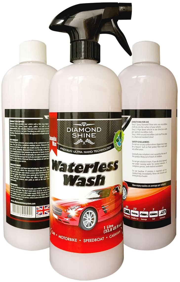 Diamond Shine Waterless Car Wash & Wax Spray, 1L Bottle, Quick Car Cleaner & Polish for All Vehicles - Image 2