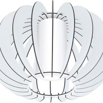 EGLO Stellato 2 Ceiling Light 1-Bulb Vintage Modern Living Room Lamp Made of Steel, Wood and Glass in White, Kitchen Lamp, Hallway Lamp Ceiling with E27 Socket