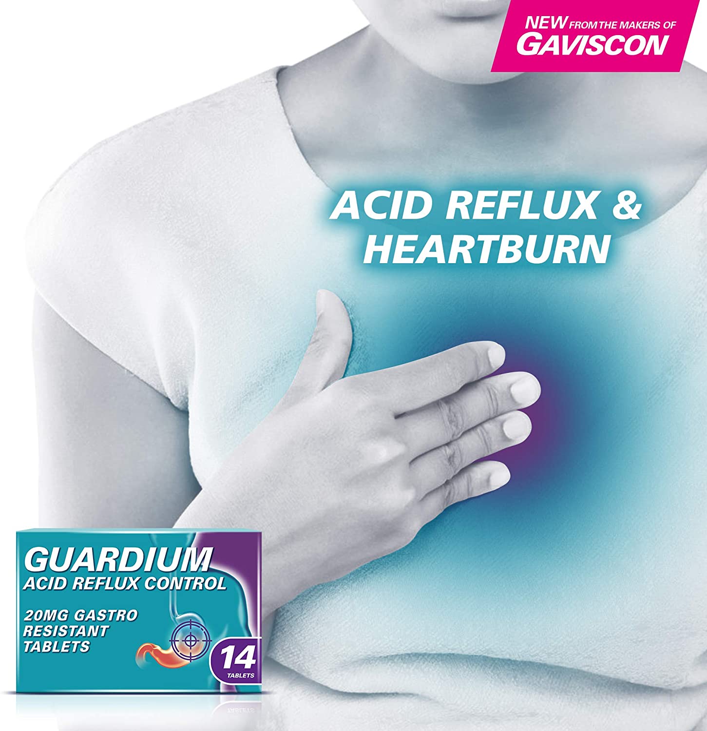 Guardium Esomeprazole Acid Reflux Tablets, 14 Pack, Indigestion & Heartburn Relief, 24-Hour GERD/GORD Protection - Image 3