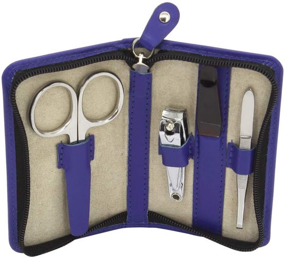 Friedrich|23 RV-Maniküretui, 4-TLG, Klein, Leder, königsblau Beauty Case, 11 cm, Blue (Königsblau) - Image 2