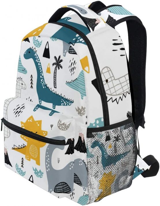 Girls Dinosaur Backpacks for School Cute Dino Animal White Bookbags for Kids Boy Teen Toddler Fashion Daypack Rucksack Travel Laptop Bag - Image 4