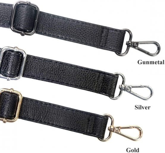 BEAULEGAN Crossbody Bag Strap Full Grain - Microfiber Leather - Replacement for Handbag/Purse, Adjustable 150 cm Long Black (2 cm/Gold) - Image 3