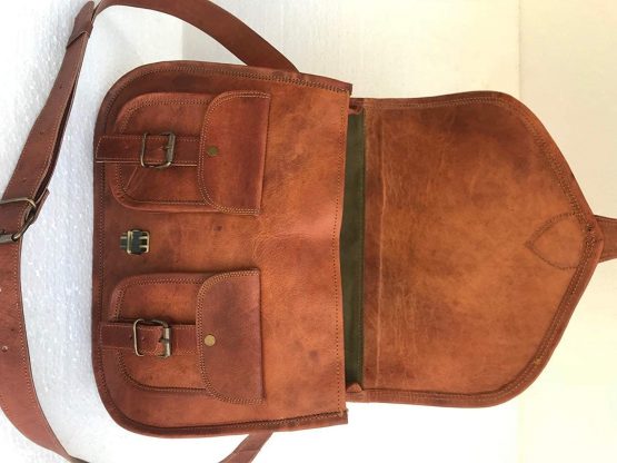 ALASKA EXPORTS - 14 Inch Leather Purse Women Shoulder Bag Crossbody Satchel Ladies Tote Travel Purse Genuine Leather (10 X 13 X 3.5 INCH) - Image 4