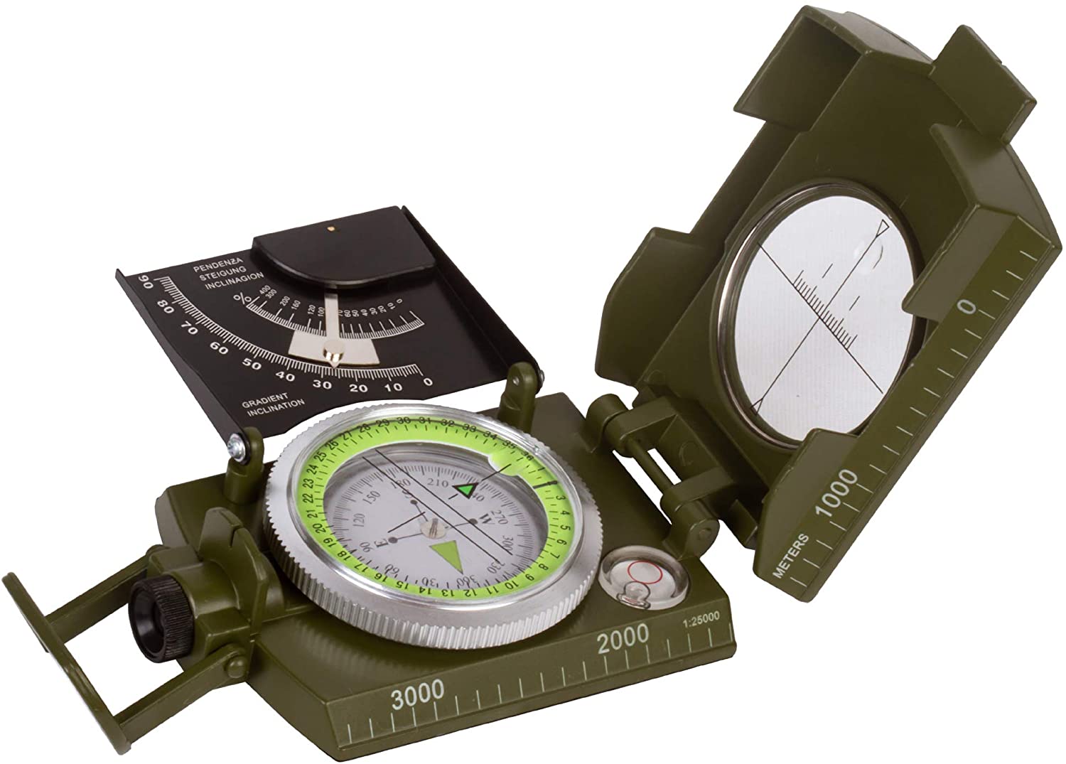Levenhuk Army AC20 Tactical Liquid Compass with Sighting Slot, Clinometer, Map Scales, Bubble Level, Strap and Carrying Bag - Image 3