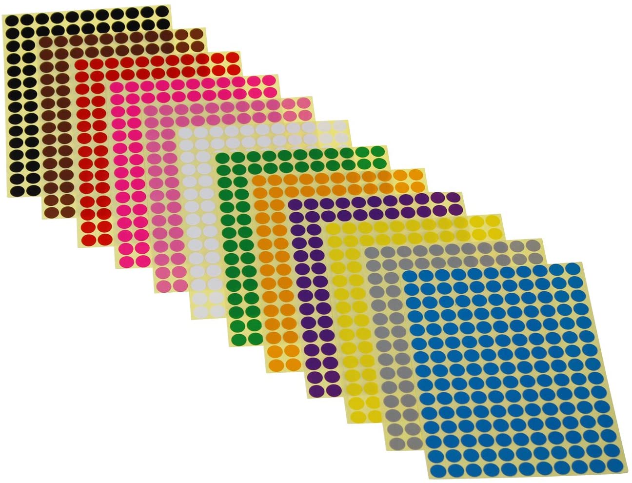 LJY 1980 Pcs Round Stickers 10mm, 12 Assorted Colours Dot Stickers - Image 3