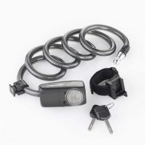 fischer Coil Cable Lock with Alarm, Black, One Size