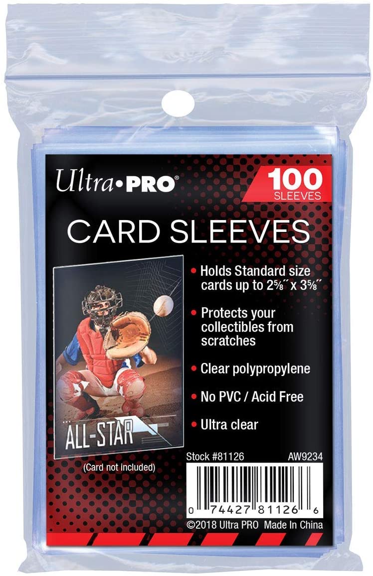 Coingallery Ultra Pro Soft Card Sleeves 100 pack 2 5/8 x 3 5/8 inches Standard Size Trading Card Games Clear (1000 (10 packs))