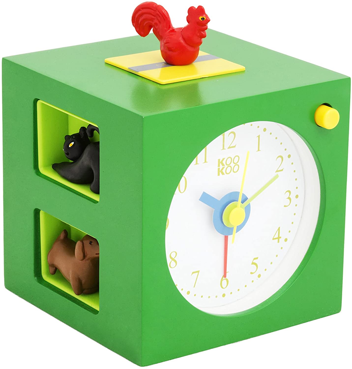 KOOKOO KidsAlarm green alarm clock for children including 5 farm animals and their wake-up calls