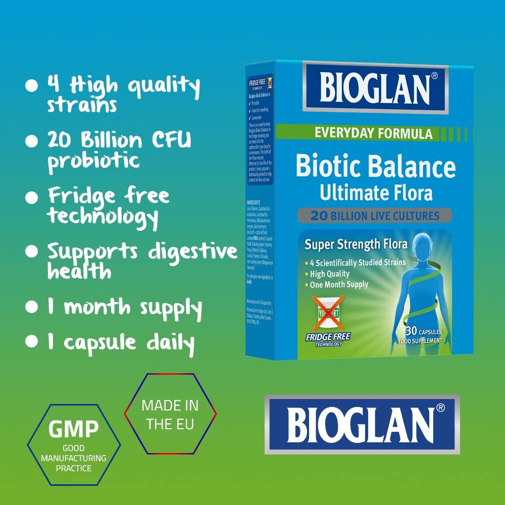 Bioglan Biotic Balance Probiotic 20 Billion, 4 Live Cultures (Lactobacillus Acidophilus, Rhamnosus - Image 3