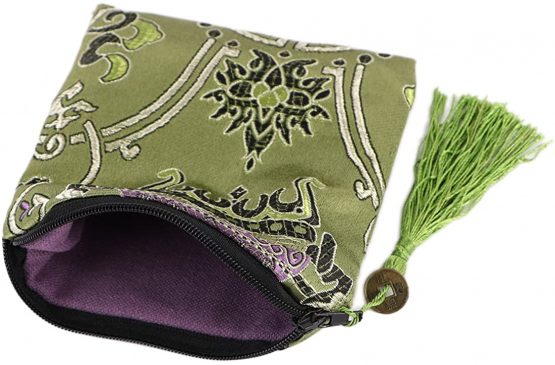 kilofly 12pc Silk Brocade Tasseled Coin Purse Zipper Jewelry Pouch Bag Value Set - Image 2