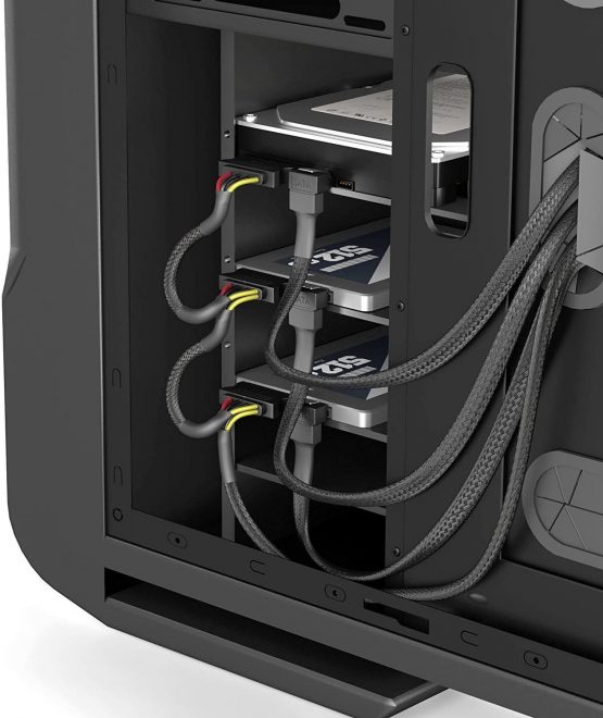 KabelDirekt – 3x SATA 3 cables 6Gb/s – 60cm, 90° angled connector (data cable, 6Gbit/s, SATA III/Serial ATA, L connector, set of 3 cables, connects HDDs/SSDs to the motherboard, black) - Image 4