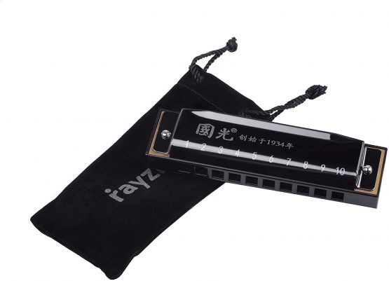 Rayzm Harmonica, 10 Holes 20 Tones Diatonic Harmonica, C key Blues Harp Harmonica for Adults & Children, Responsive Phosphor Bronze Reeds, Resin Comb - Image 4