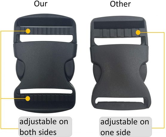 6 Set 38mm/1.5inch Buckles Clips and Tri-Glide Slides, Flat Side Release Buckles - Heavy Duty Replacement Buckles Clip for Backpack Repairing, Luggage Fastening Strap, Pet Collar Making and More - Image 3