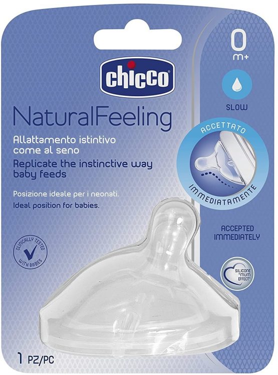 Chicco 00081011100000 Step Up New Silicone Teat from 0 Months Normal Suction Flow 1 Piece