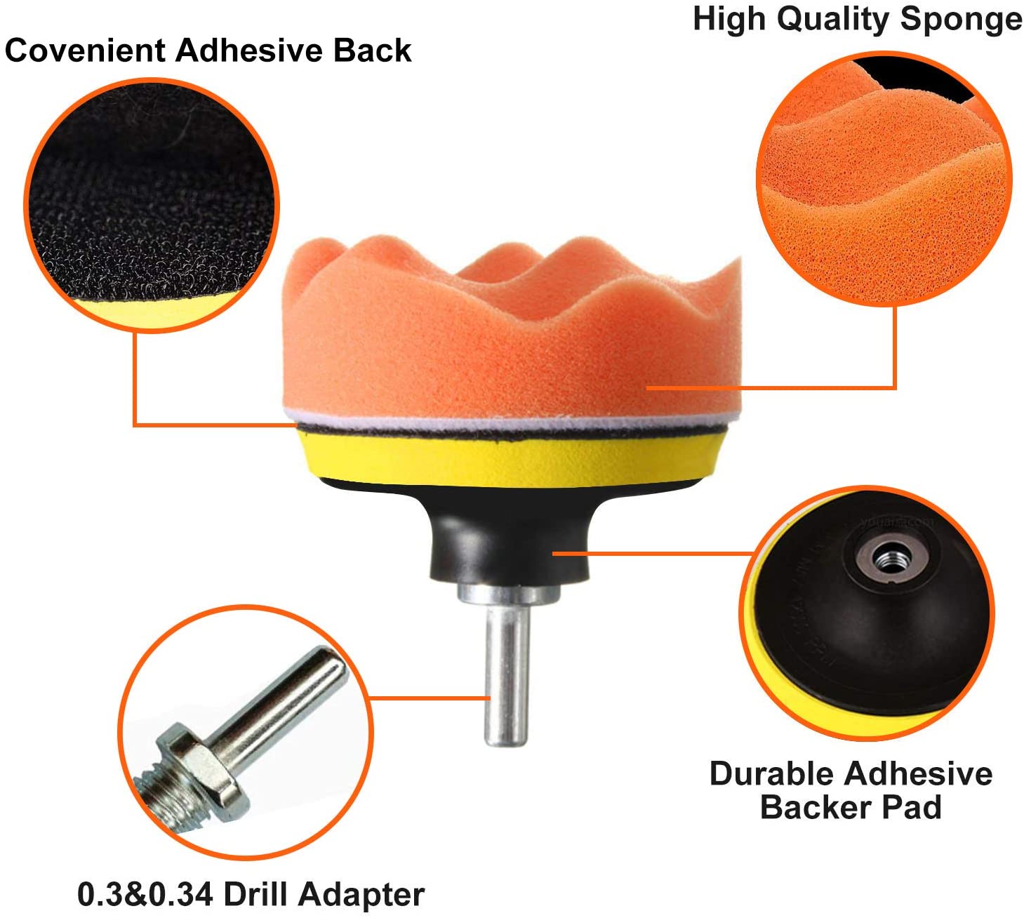 Polishing Pads for Drill, 22Pcs AOBETAK Car Buffers and Polishers