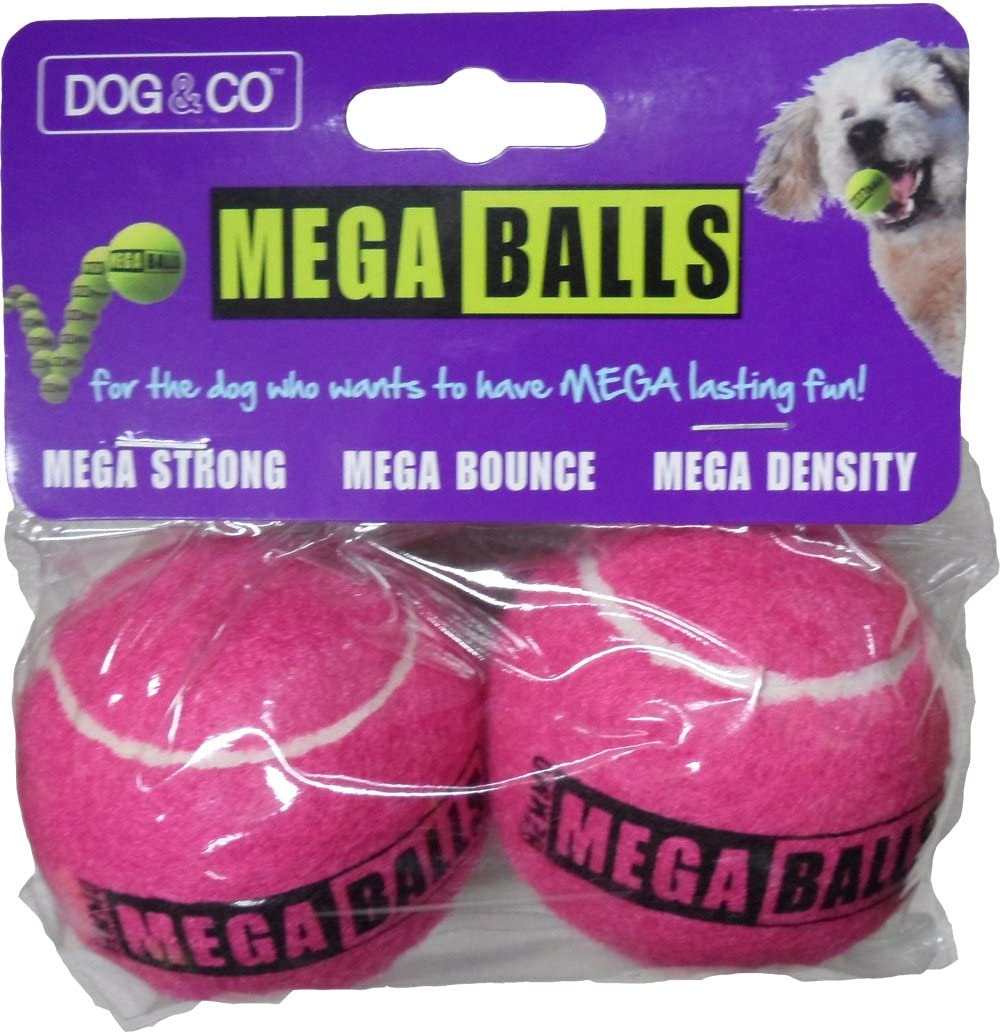 Dog & Co Mega Balls Tennis Balls, 2.5-Inch, Pink, Pack of 2 DT4351 - Image 2