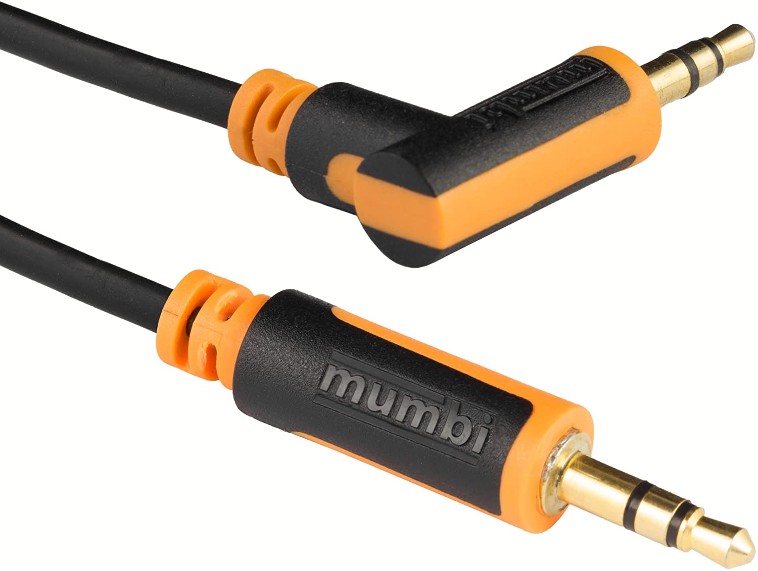 mumbi Audio Cable 3.5 mm Jack to 3.5 mm Jack 90 ° Angle 24 K Gold Plated Connectors 50 cm, 0,5 Meter