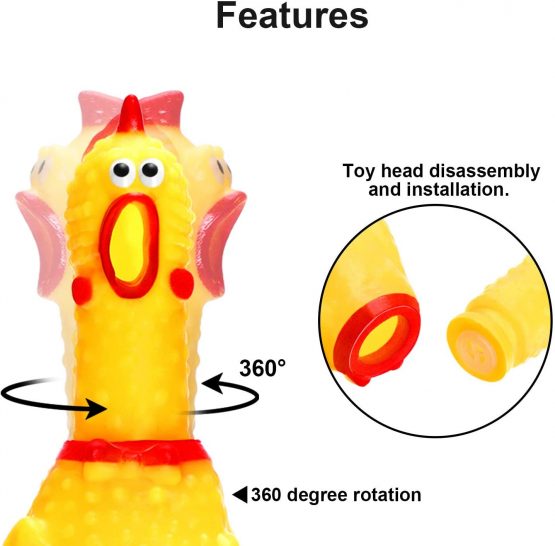 6 Pack Rubber Screaming Chicken Toy Yellow Rubber Squeaking Chicken Toy Novelty and Durable Rubber Chicken, Shrilling Decompression Tool Gadgets - Image 4