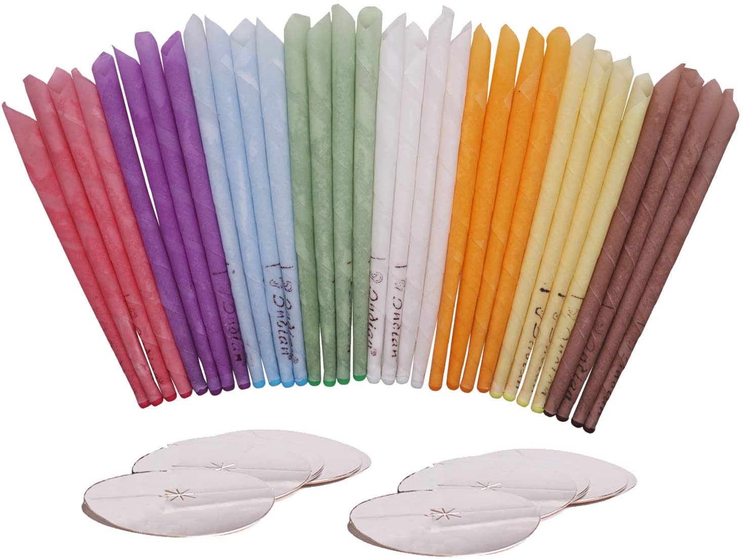 32pcs Ear Candle for Aromatherapy Natural Pure Beeswax Ear Candle Remove Ear Wax, with 16 Protective Disks