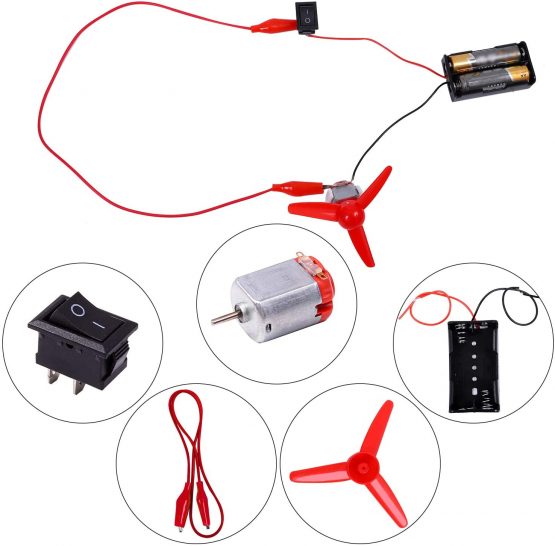 ELCOHO Educational Electric Circuit Kits Toys Science Montessori Learning Kits Electronics Motor Kits with Storage Bag for DIY Science Project, 23 Pieces - Image 3