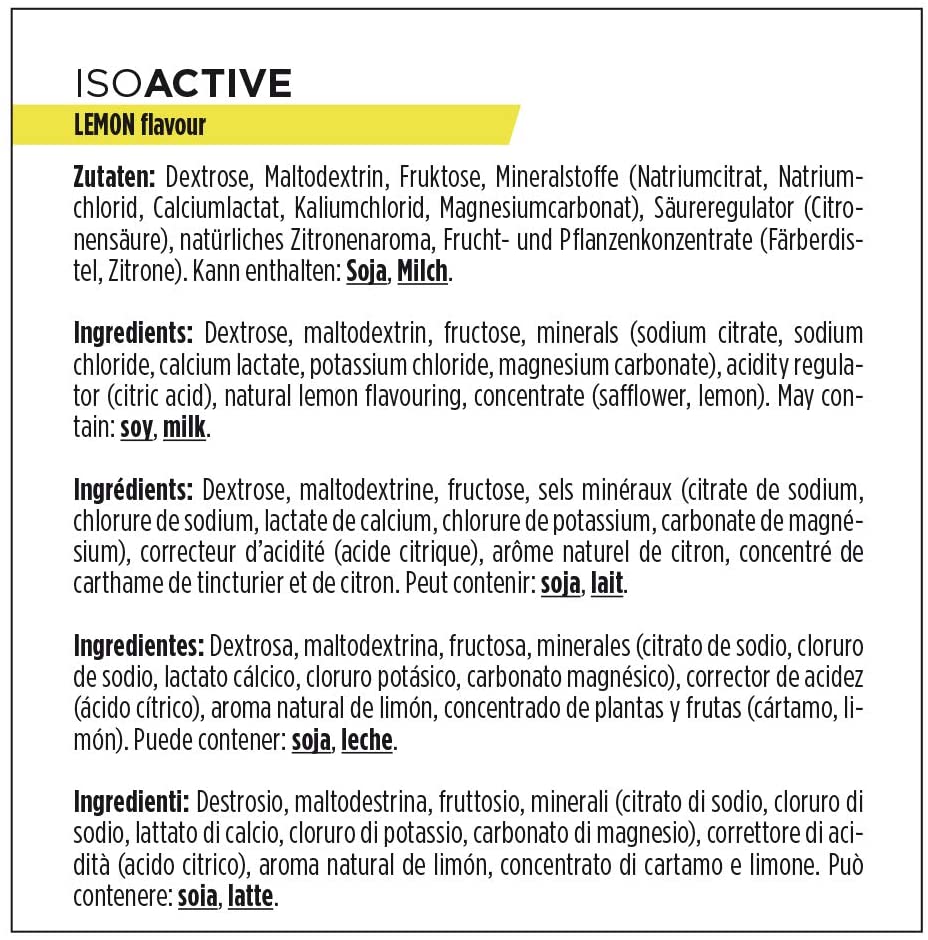 Powerbar - Isoactive - Lemon - 600g - Isotonic sports drink - 5 electrolytes, Yellow, 18 Servings - Image 4