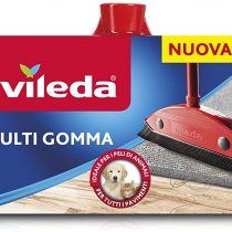 Vileda Multi Rubber Broom for Indoor and Outdoor Environments, Hard Rubber and Natural Rubber Suitable for Animal Fur and Hair, Red / Black, 34 x 13.5 x 4 cm