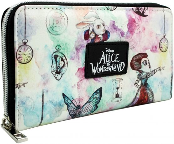 Alice In Wonderland Through The Looking Glass Coin & Card White Clutch Purse