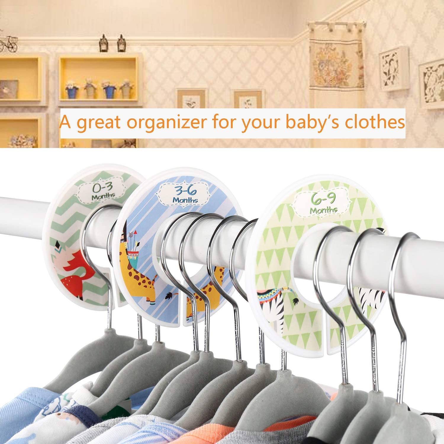 Afufu Baby Clothing Dividers Plastic Clothes Organisers Infant Kids Closet Round Dividers, 12