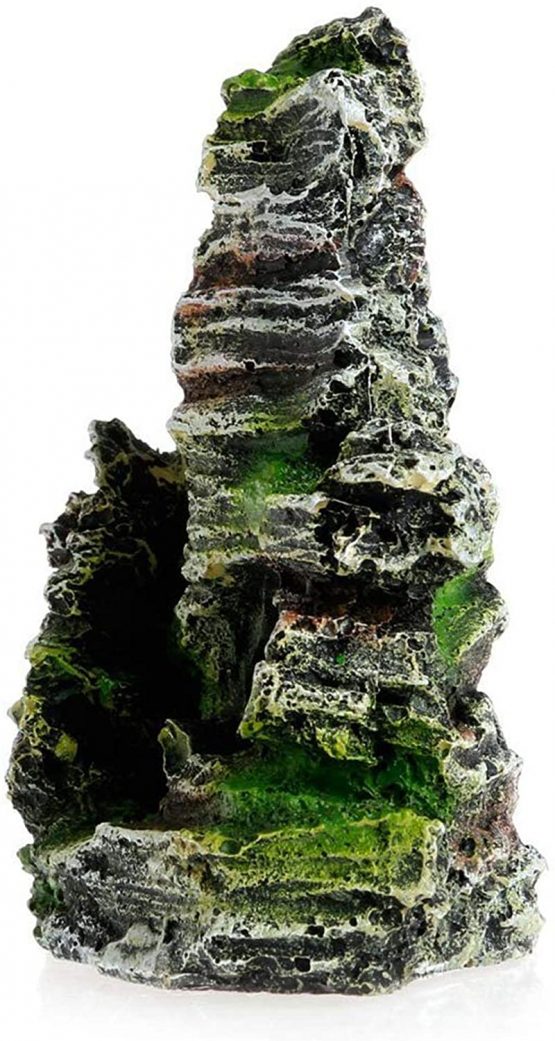 2pcs Fish Tank Rockery Hiding Cave Decoration For Fish Tank, Aquarium Rock Cave Decoration with Green Grass for Fish Shrimp Hiding Aquarium Ornament Pet Supplies - Image 3