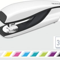 Leitz Stapler, 30 Sheet Capacity, Ergonomic Metal Body, Includes Staples, WOW Range, 55022001 - Pearl White