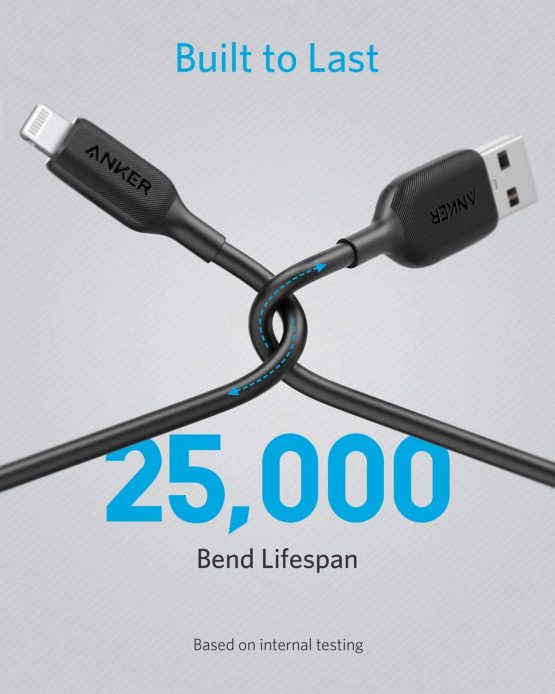 Anker PowerLine III Lightning Cable iPhone Charger Cord MFi Certified for iPhone X, Xs, Xr, Xs Max, 8, 8 Plus, 7, 7 Plus, 6, 6 Plus and More, Ultra Durable (1.8m, Black) - Image 3