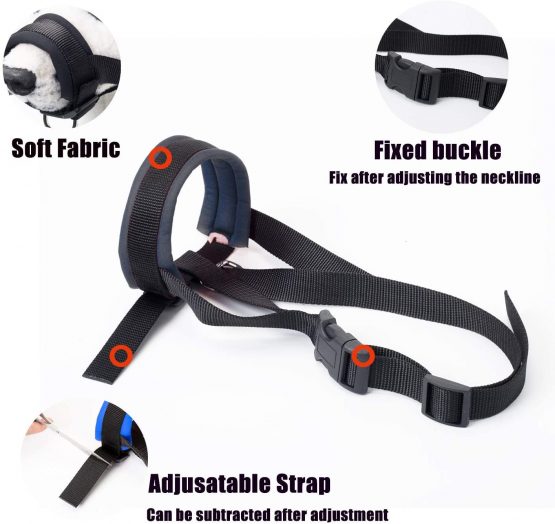 ILEPARK Dog Muzzle with Fabric for Small, Medium and Large Dogs, Anti Biting, Chewing, Adjustable Neck, Breathable(M, Black) - Image 3