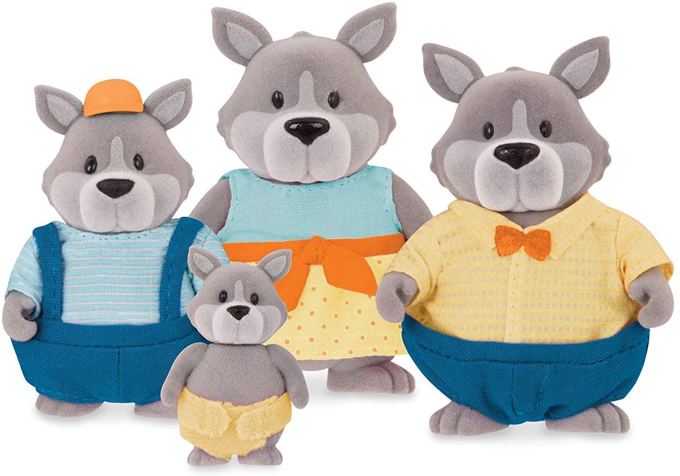 Li'l Woodzeez, GrayPaws Wolf Family Set including Storybook