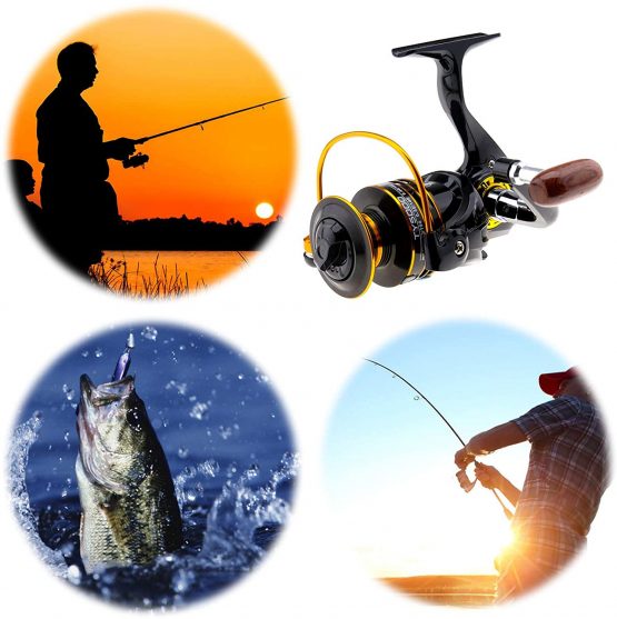 Fishing Spinning Saltwater Reel Left or Right Interchangeable Folding Handle 5.2:1 Gear Ratio 13BB for Inshore Boat Rock Freshwater Saltwater Fishing - Image 3