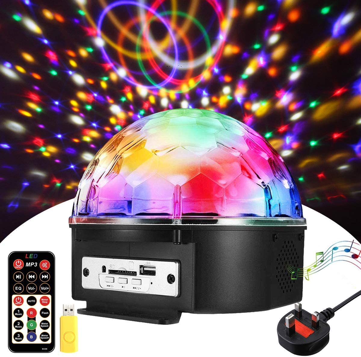 Disco Lights SOLMORE LED Disco Ball 18x18x15CM 18W Party Stage Lights ...