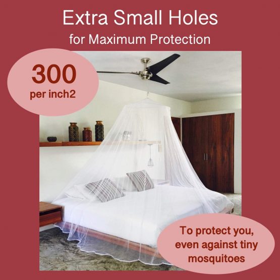 Luxury Mosquito Net Bed Canopy, Ultra Large: for Single To King Size, Quick Easy Installation, Finest Holes: Mesh 380, Curtain Netting, 2 Entries, Storage Bag, No Chemicals Added, 500 - Image 3
